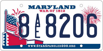 MD license plate 8AE8206