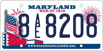 MD license plate 8AE8208