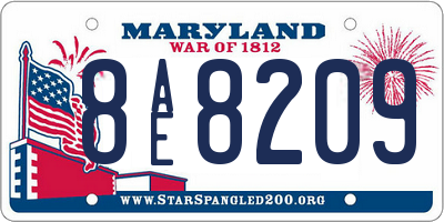 MD license plate 8AE8209