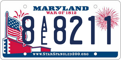 MD license plate 8AE8211