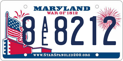 MD license plate 8AE8212
