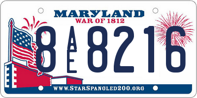 MD license plate 8AE8216