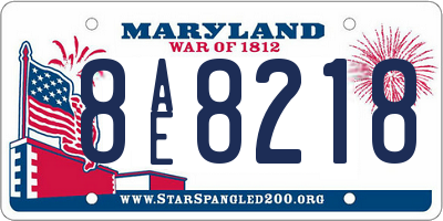 MD license plate 8AE8218