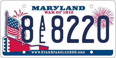 MD license plate 8AE8220