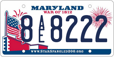 MD license plate 8AE8222