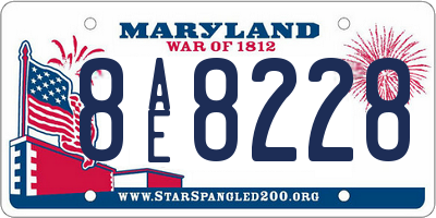 MD license plate 8AE8228