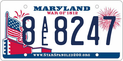 MD license plate 8AE8247