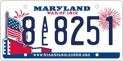MD license plate 8AE8251