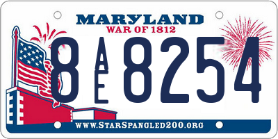 MD license plate 8AE8254
