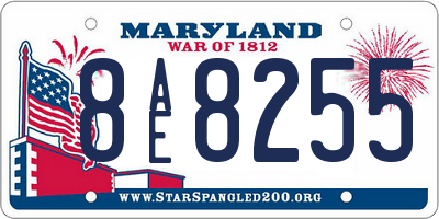 MD license plate 8AE8255