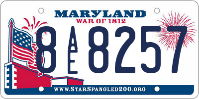 MD license plate 8AE8257