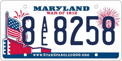 MD license plate 8AE8258