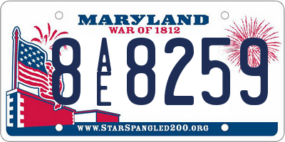 MD license plate 8AE8259