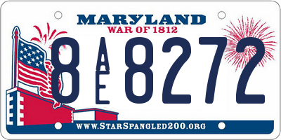 MD license plate 8AE8272