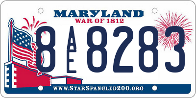 MD license plate 8AE8283