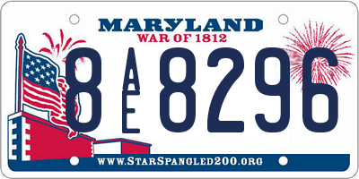 MD license plate 8AE8296