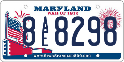 MD license plate 8AE8298