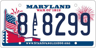 MD license plate 8AE8299