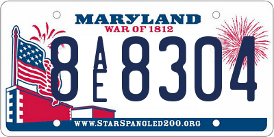 MD license plate 8AE8304