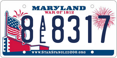MD license plate 8AE8317