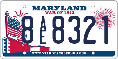 MD license plate 8AE8321