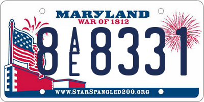 MD license plate 8AE8331
