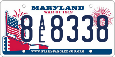 MD license plate 8AE8338