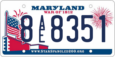 MD license plate 8AE8351