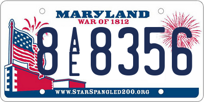 MD license plate 8AE8356