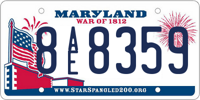 MD license plate 8AE8359