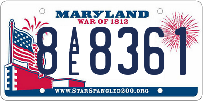 MD license plate 8AE8361