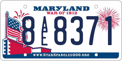 MD license plate 8AE8371