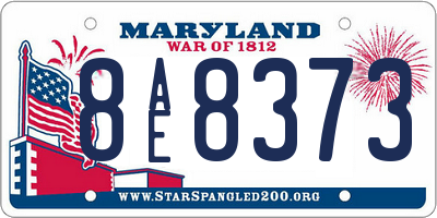 MD license plate 8AE8373