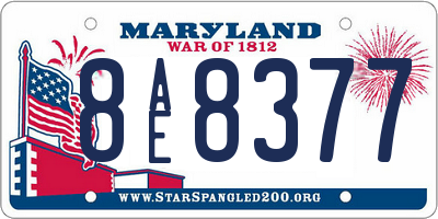 MD license plate 8AE8377