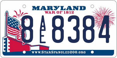 MD license plate 8AE8384