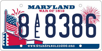 MD license plate 8AE8386