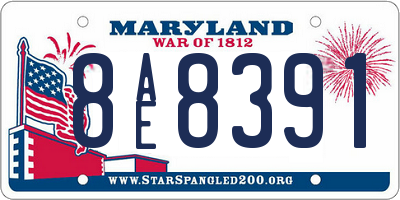 MD license plate 8AE8391