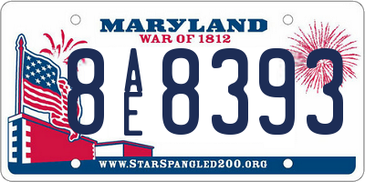 MD license plate 8AE8393