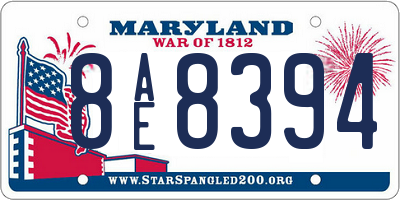 MD license plate 8AE8394