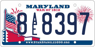 MD license plate 8AE8397