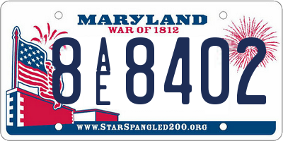 MD license plate 8AE8402