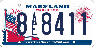 MD license plate 8AE8411
