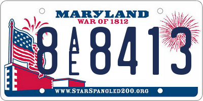 MD license plate 8AE8413