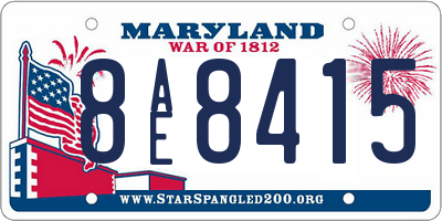 MD license plate 8AE8415