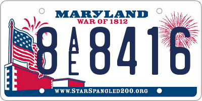 MD license plate 8AE8416