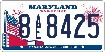 MD license plate 8AE8425