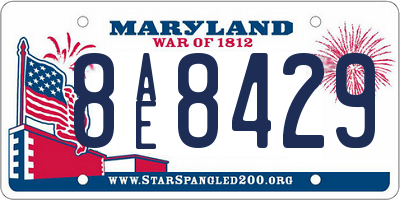 MD license plate 8AE8429