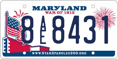MD license plate 8AE8431