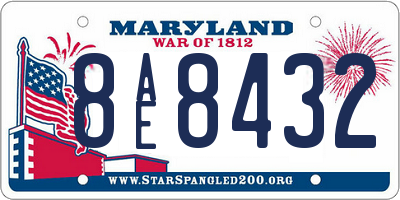 MD license plate 8AE8432