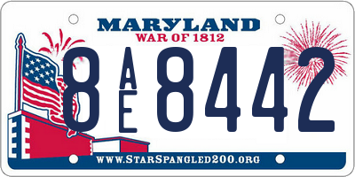 MD license plate 8AE8442